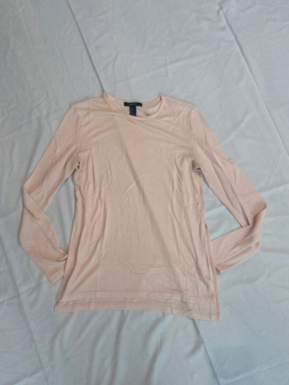 Forever 21 Womens Peach Crew Neck Long Sleeve Shirt Size M